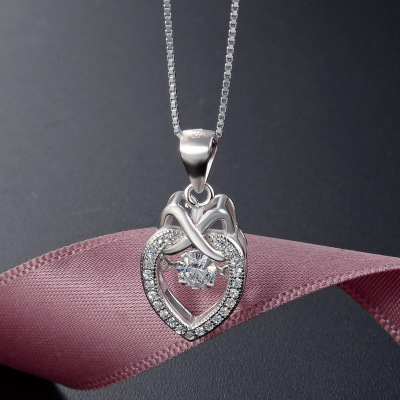 Round Diamond 925 Sterling Silver Necklace